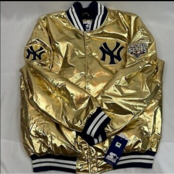 🆕STARTER"⚾ NEW YORK YANKEES MLB 2009 🏟️WORLD SERIES JACKET - Picture 1 of 8